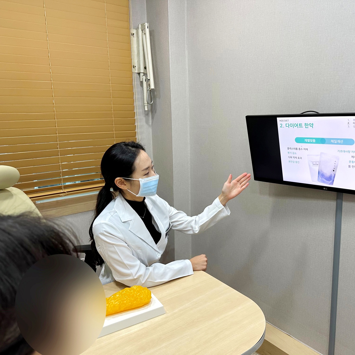 다이어트 한약 효과를 설명하는 상담 장면